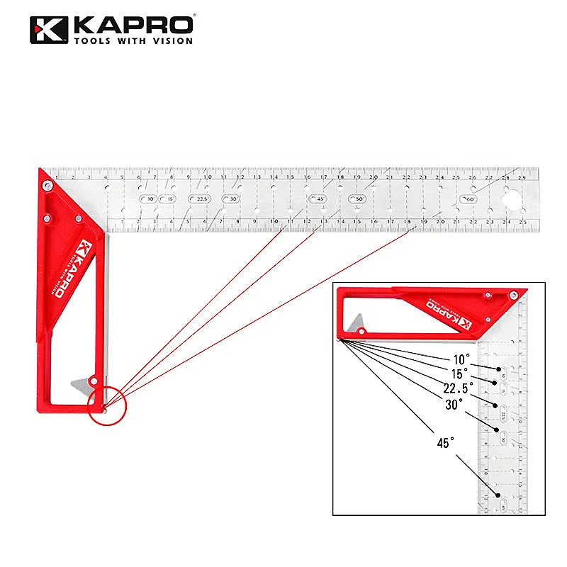 

Kapro 25/30/40cm Stainless Steel Joiner Swanson Metal Square Angle Marking Right Ruler Try Carpenter Square For Woodworker