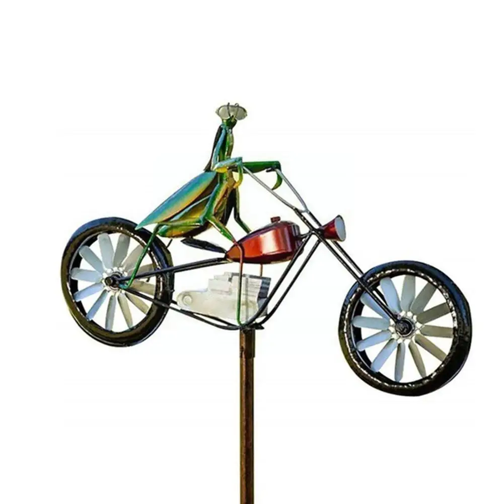 

Vintage Bicycle Wind Spinner Metal Stake Rabbit Riding Motorcycle Windmill Decoration For Yard And Garden Decoration K1y1