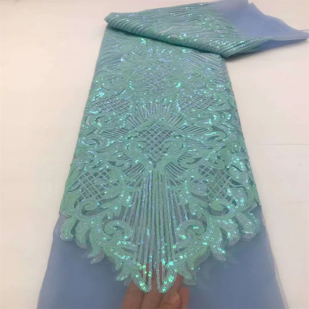 Ярды роскошная африканская кружевная ткань с блестками для жениха 2024