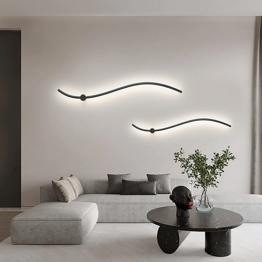 

Nordic Minimalism line LED Highlight Walllamp Office Hotel Living Room Dining Bedroom Wall Lights Decorat Home Room Wall Lamps