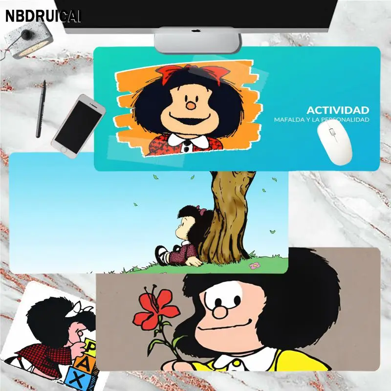 

Cartoon Mafalda Boy Pad Large Mouse Pad PC Computer Mat Size For Keyboards Mat Mousepad For Boyfriend Gift
