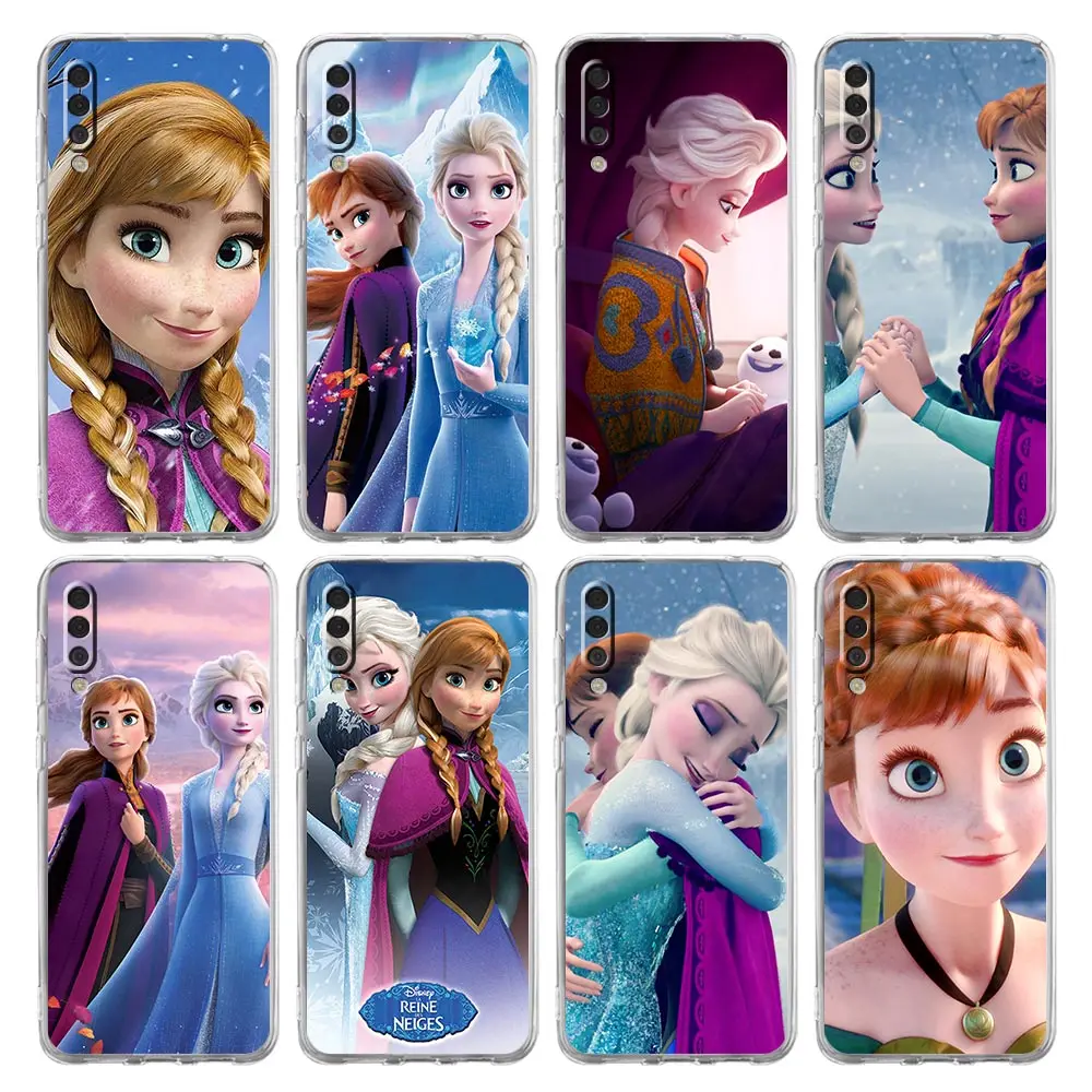 

Cute Elsa Princess Phone Case For Samsung Galaxy A50 A70 A20 A30 A40 A20E A10 A10S A20S A02S A12 A22 A32 A52S A72 5G Clear Cover