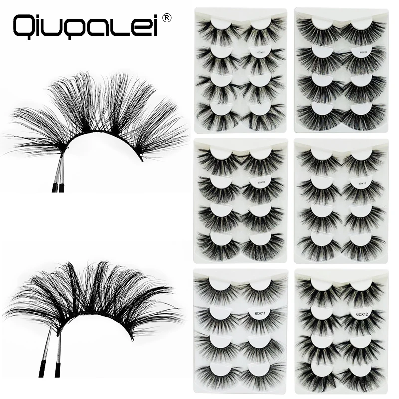 

4Pair 3D Mink Lashes 25mm Natural Eyelashes Dramatic False Eyelashes Faux Cils Fake Eyelash Extension Makeup Wholesale Maquiagem