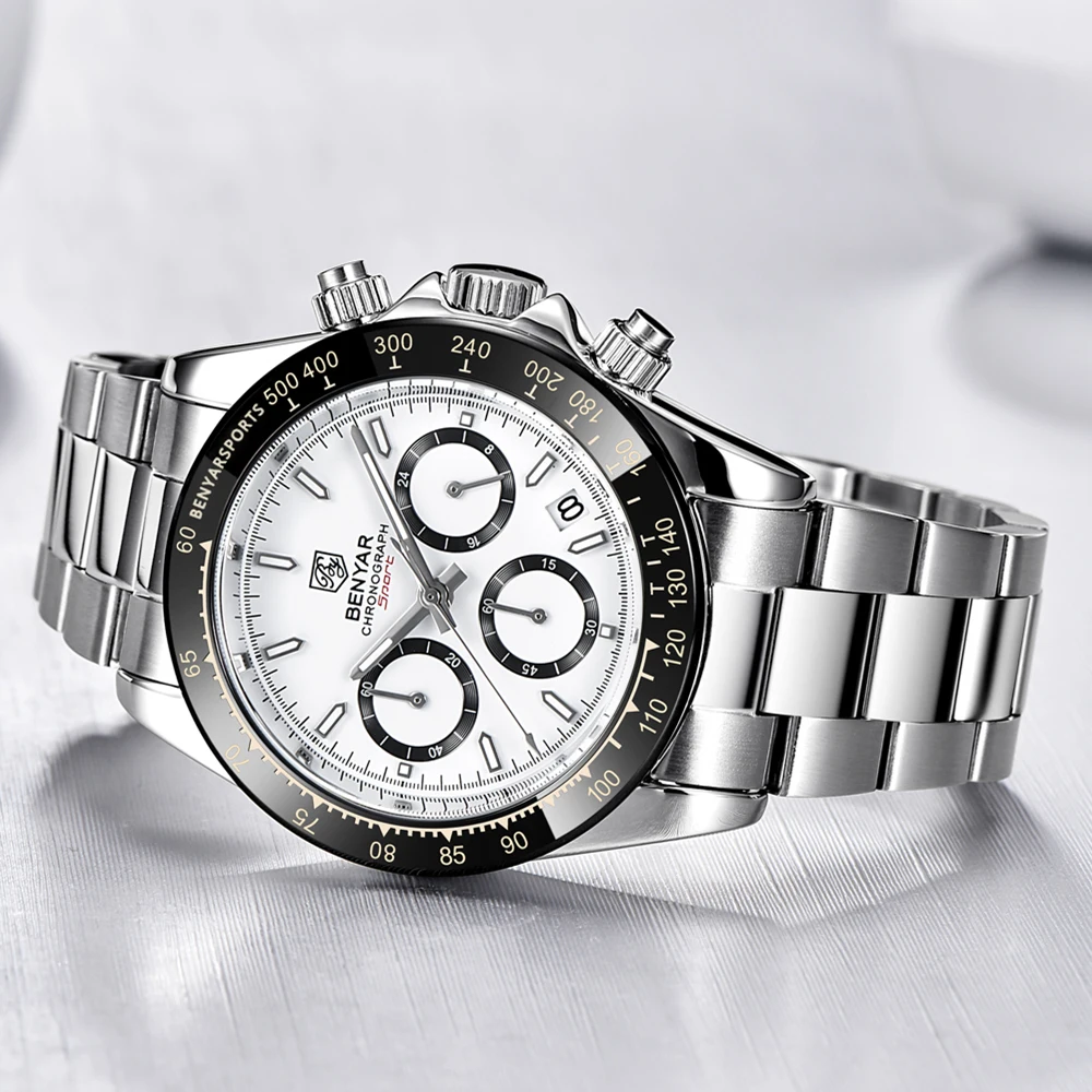 Relojes Hombre 2021 BENYAR новые мужские кварцевые часы модные повседневные трехглазные
