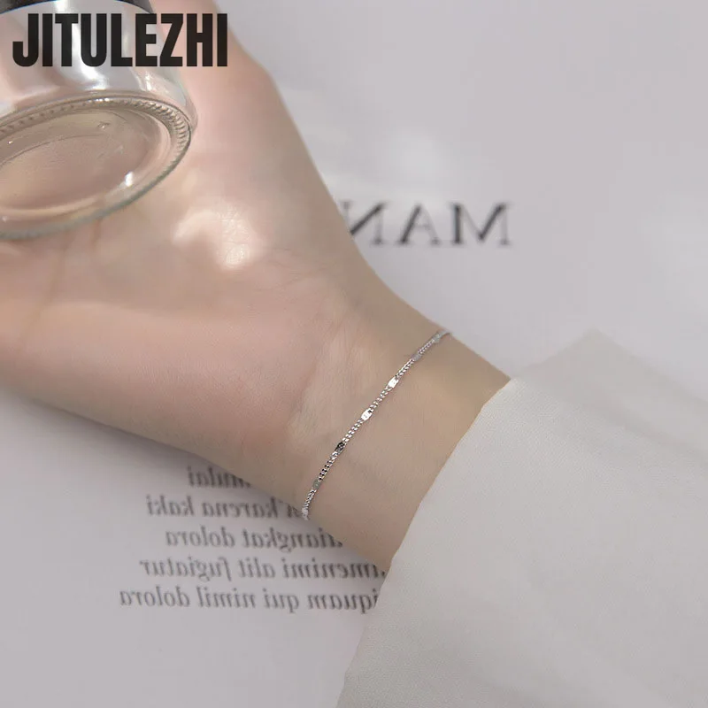 

Женский браслет из серебра 925 пробы, мигающий браслет с геометрическим дизайном, ручная работа, ювелирные изделия, 2023