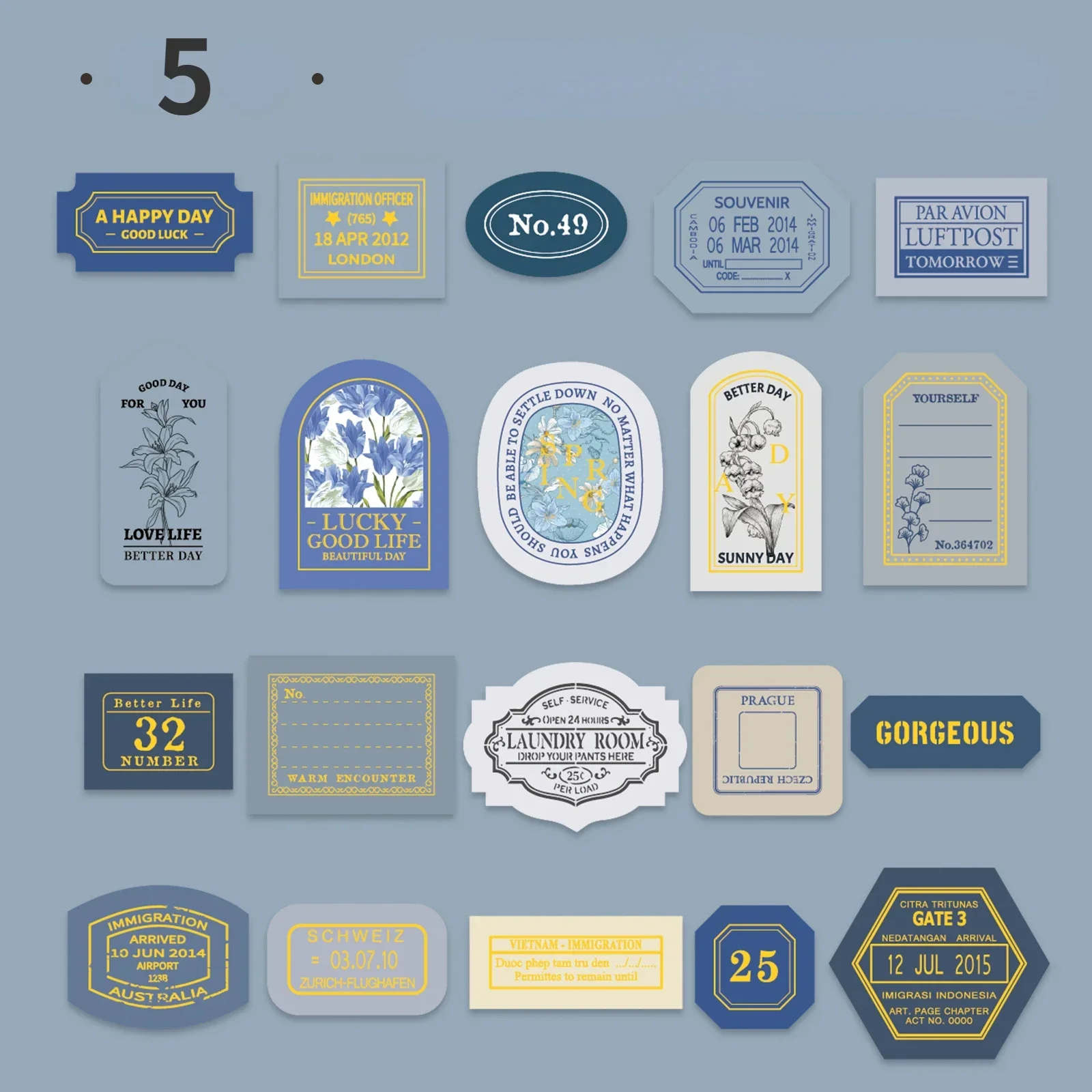 

Винтажные наклейки Mr. Paper 40 шт.