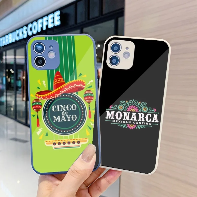 

Чехол для телефона в мексиканском стиле для IPhone 14 13 12 11 Pro Max X XR XS 8 7 Plus, цветной чехол из жидкого стекла