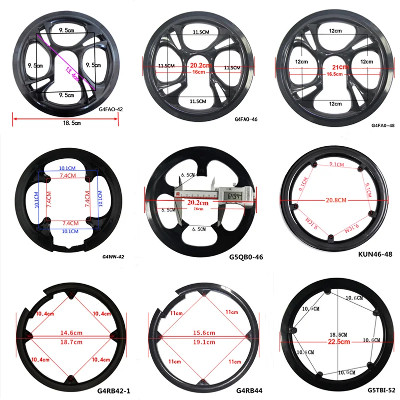 Bicycle Crankset Protective Cover Bike Crank Chain Wheel Ring Guard Protector Sprocket Ring 32T 42T 44T 46T 48T 52T4/5 Holes