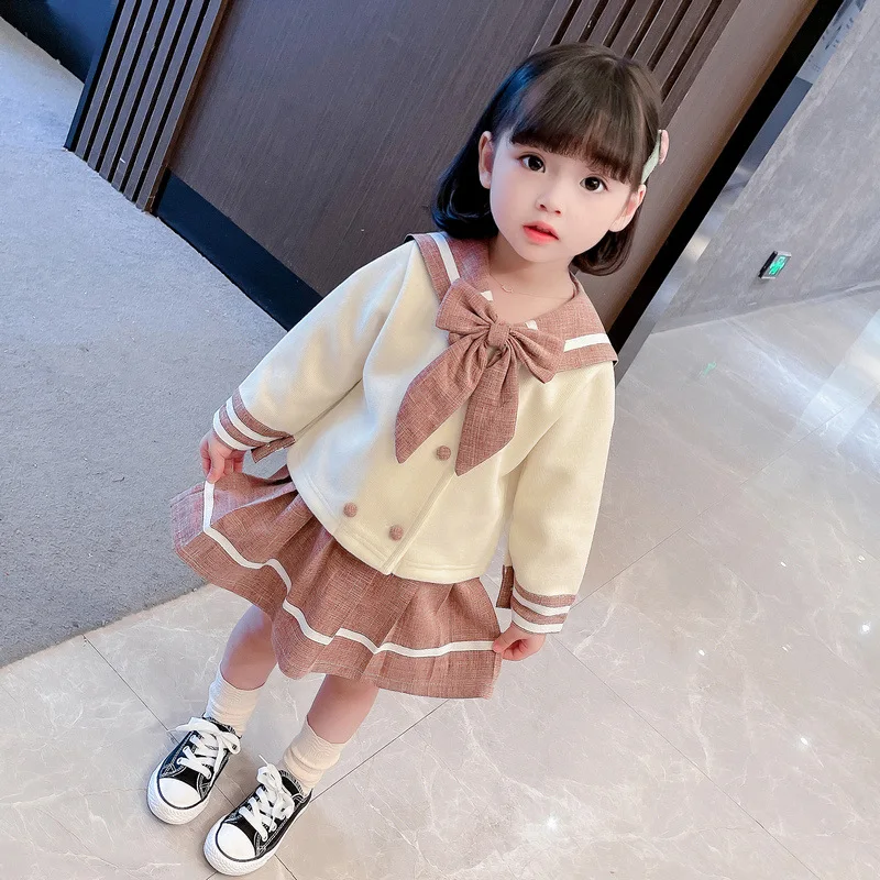 

Children Clothes Girls Spring Autumn 2022 New Fashion Children Preppy Style Girls Sweet Two Piece Set Casual Kids Clothes Set