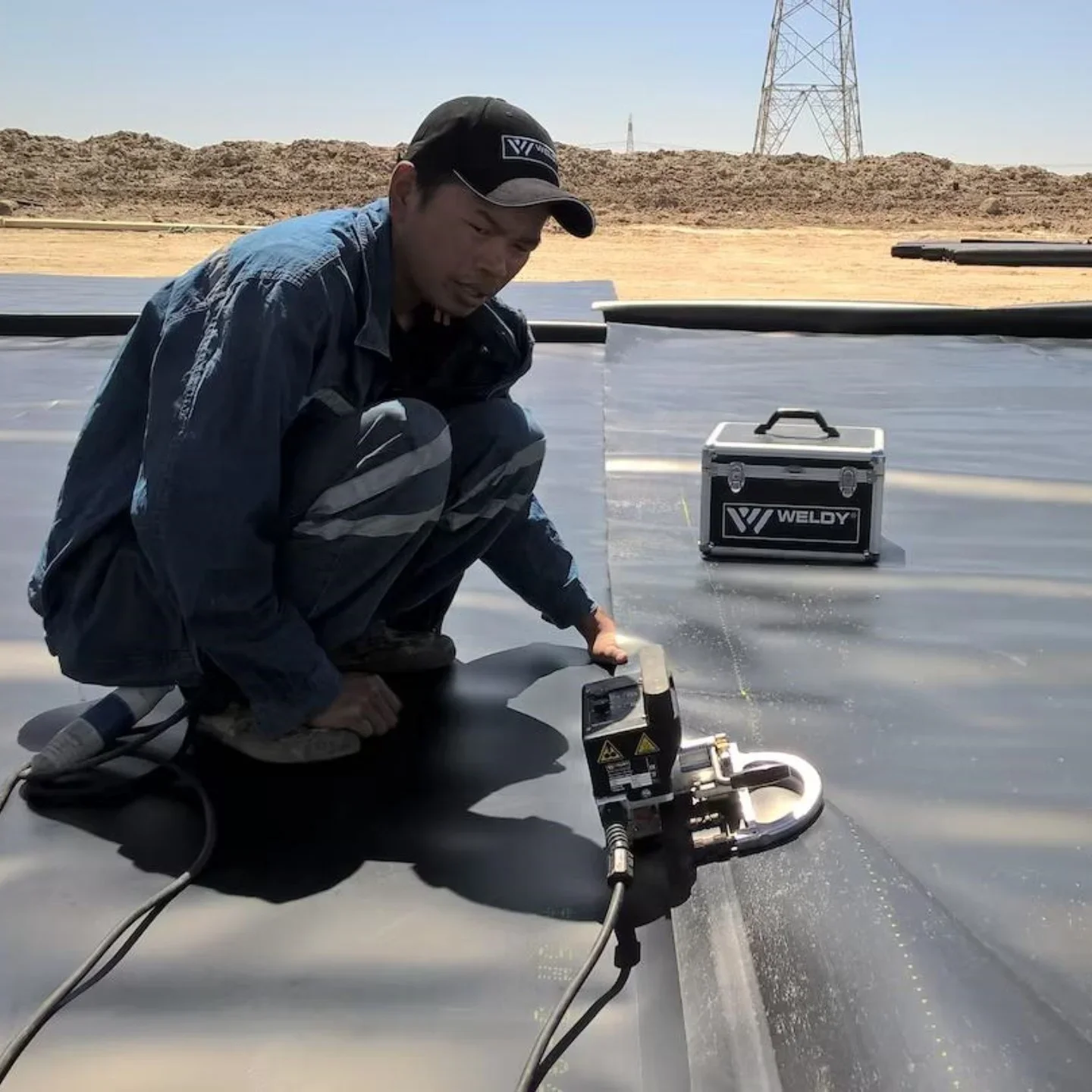 Сварочный аппарат для горячей сварки геомембраны 800 Вт производство Китай