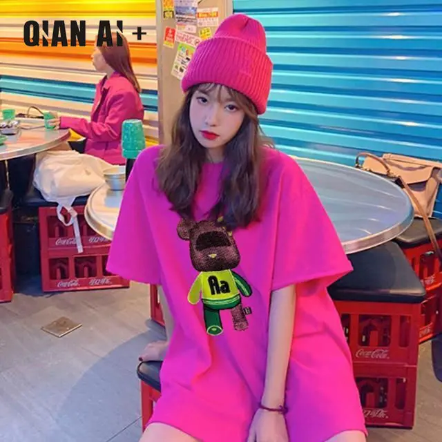 

2022 Summer New Short-Sleeved T-Shirt Loose Women's High-Quality All-Match Age-Reducing Personality Street Soft Cute Printed Top