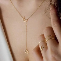 fashion simple moon necklace collarbone chain short neck women necklace custom necklace