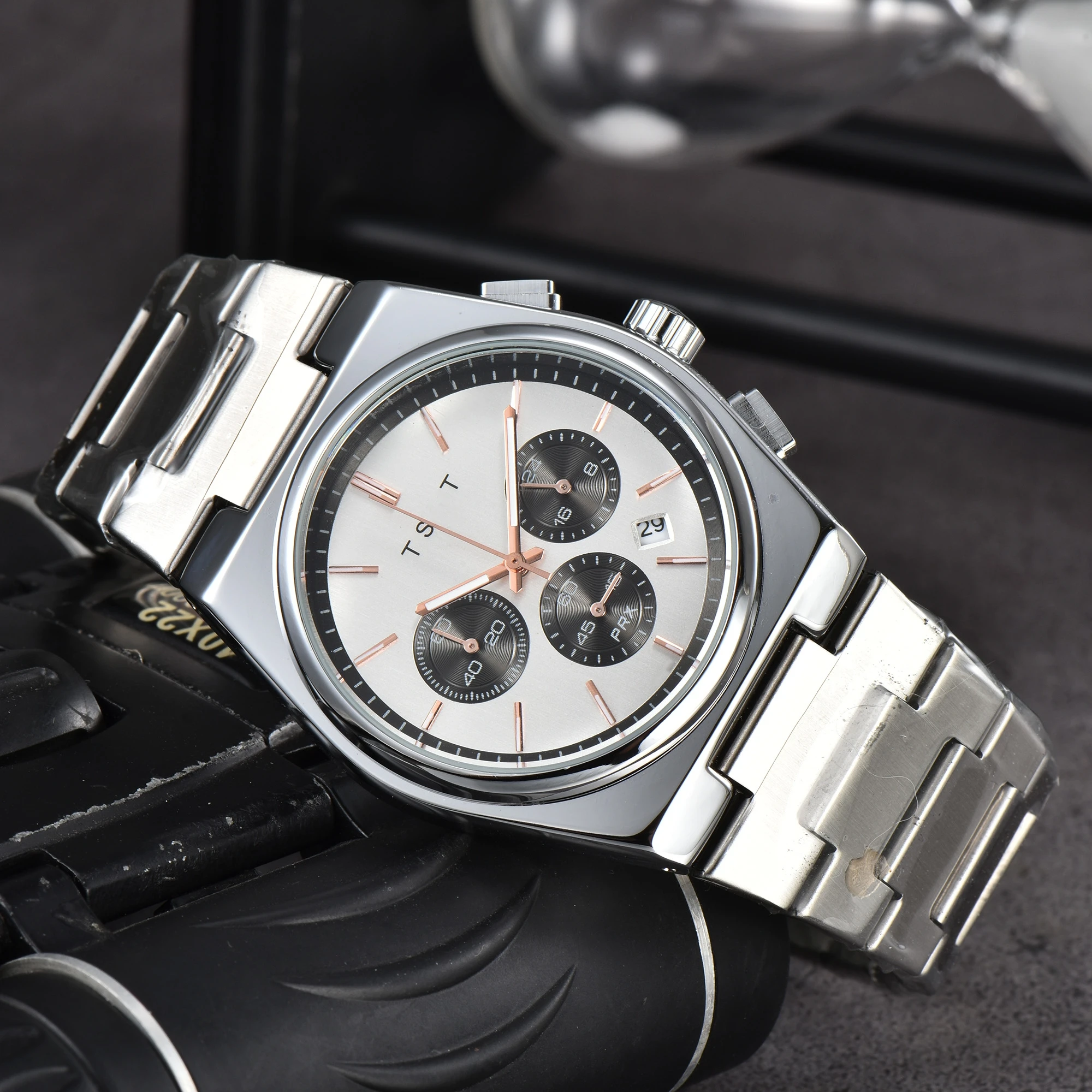

Luxury Brand Watches for Men Tissot Quartz PRX Chronograph High Quality Business Wristwatch Auto Date Dial Waterproof