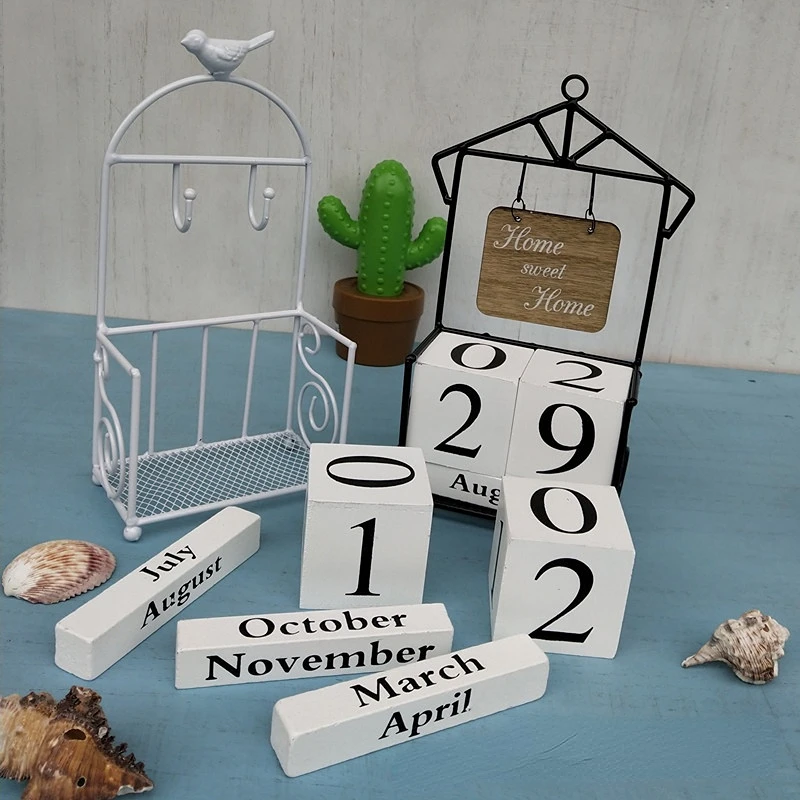 

Creative manual iron calendar decoration desk calendar decoration living room study desktop shop bar decoration