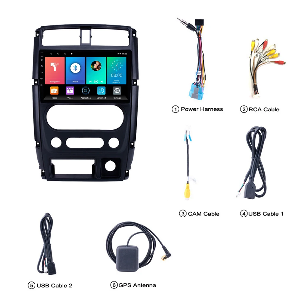 Автомобильный стерео для Suzuki Jimny 2007 2008 2009-201 9 дюймов Android 4G Carplay 2 Din мультимедийный