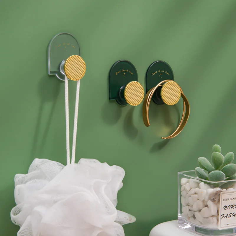 

4 PCS Light and luxurious transparent hole free hook strong kitchen hook wall hook toilet door back hook home decoration a hook