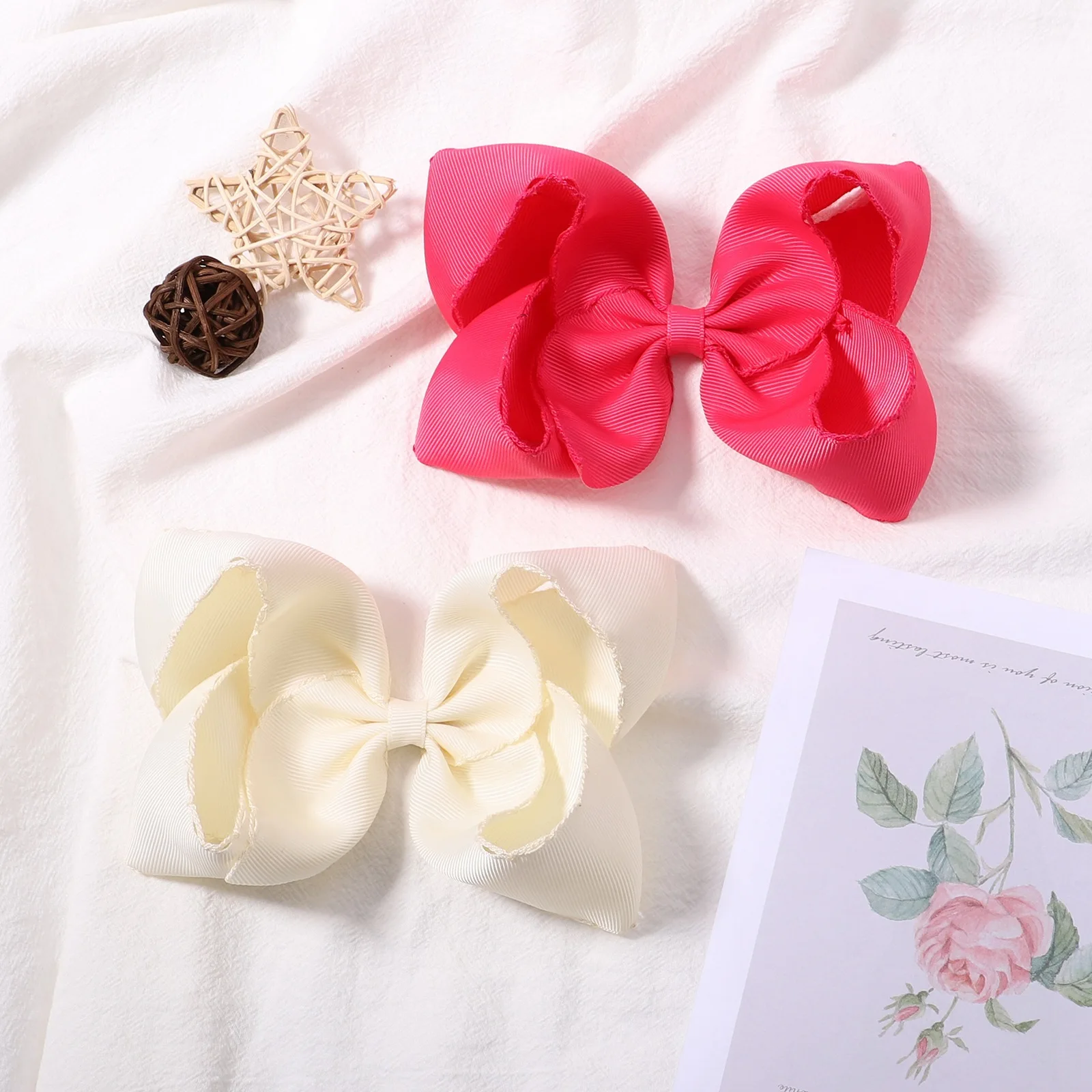 

30 Pcs/Lot,6 Inch Girl Solid BowKnots With Hair Clip For Children Hair Bows New Handmade Hairpin Headwear Fashion Kids Hair Gift