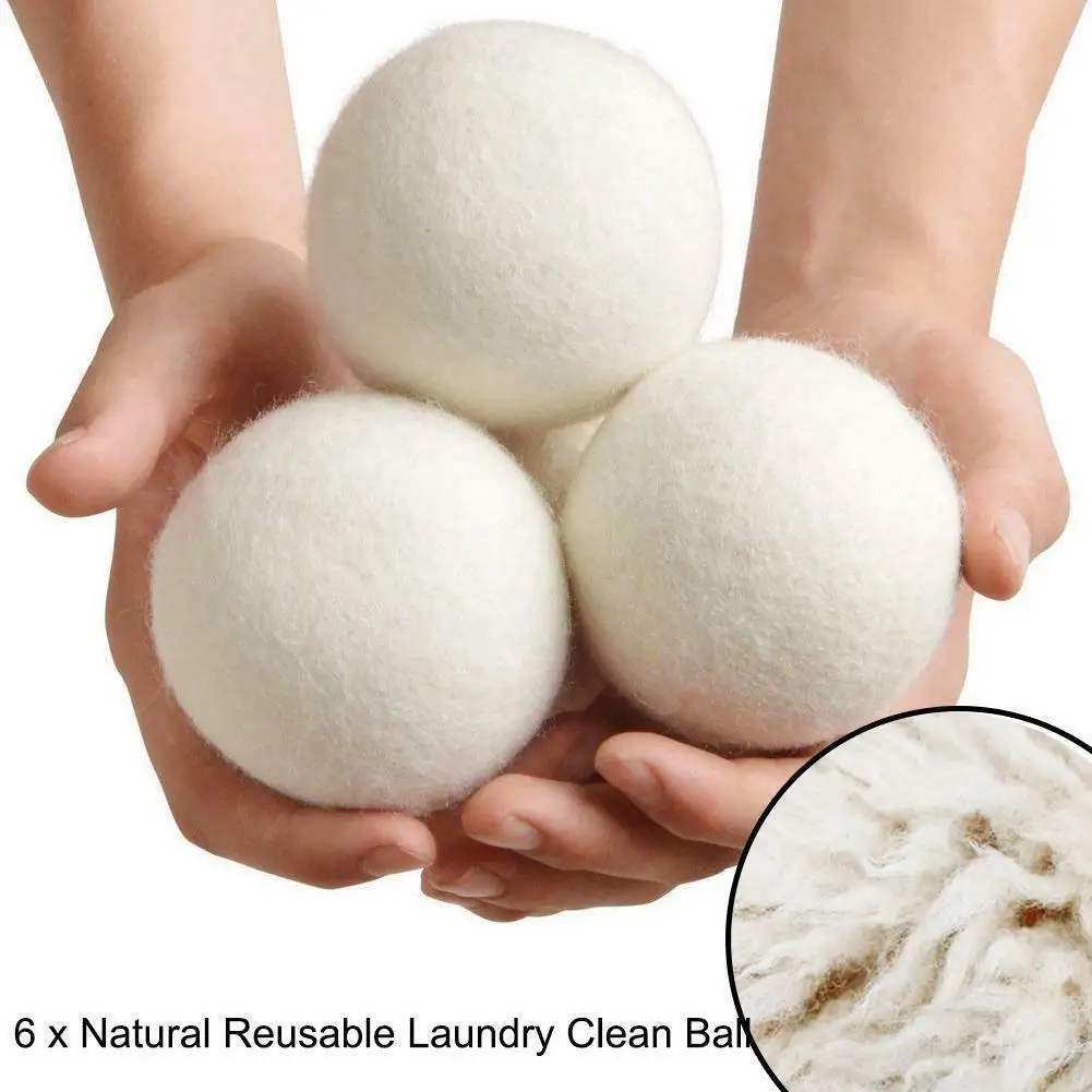 

1Pcs Wool Dryer Balls Natural Fabric Virgin Reusable Balls Dryer Wool Laundry Ball Balls Home 6cm Washing Softener Dry Kit R2Z2