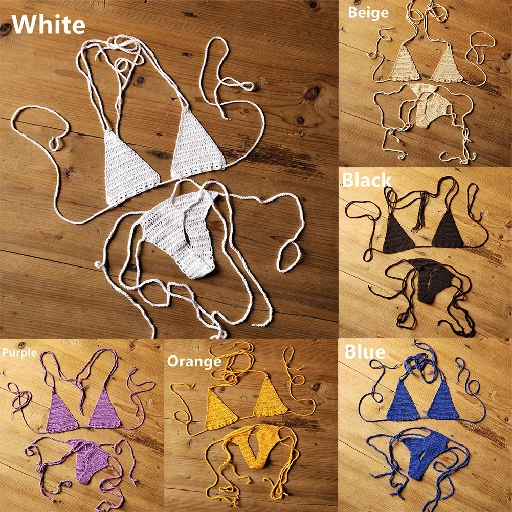 Женский сексуальный комплект бикини крючком пляжный купальник без косточек 2