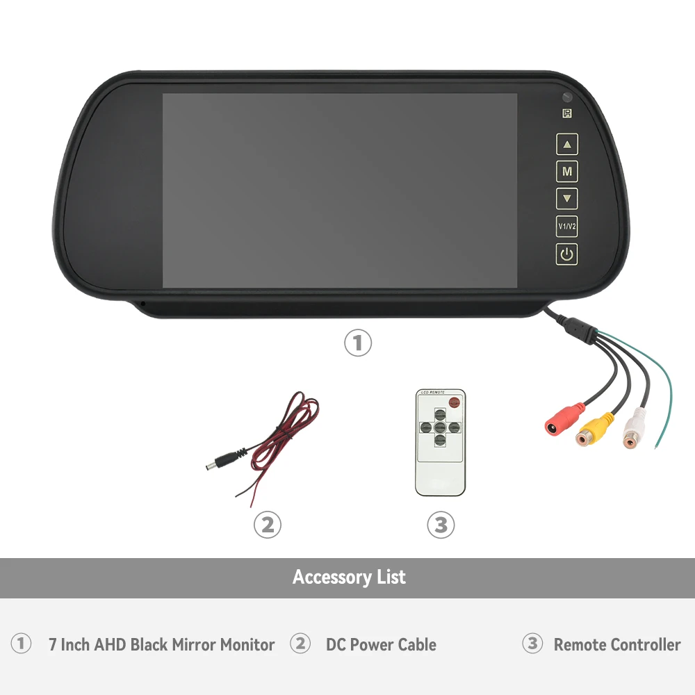 

BINWEI 7-дюймовый AHD-монитор с зеркалом в помещении и комплект задней камеры, FHD 1080P высокой четкости, водонепроницаемый, широкий обзор, помощь при парковке