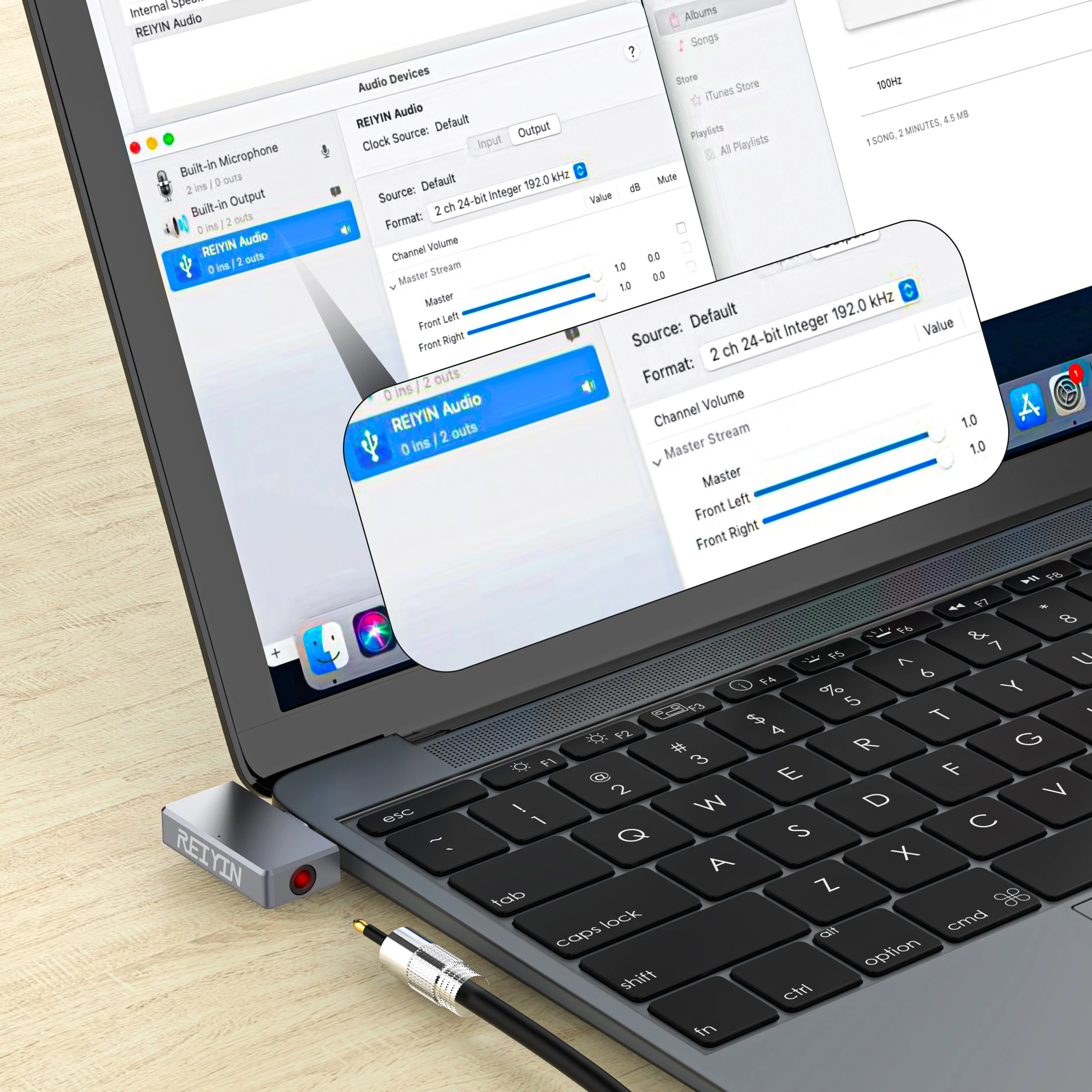 Reiyin MCA1 DAC Type-C to Toslink Optical 3.5mm Headset 192kHz 24bit Audio Adapter PC Sound Card Windows MacOS Android