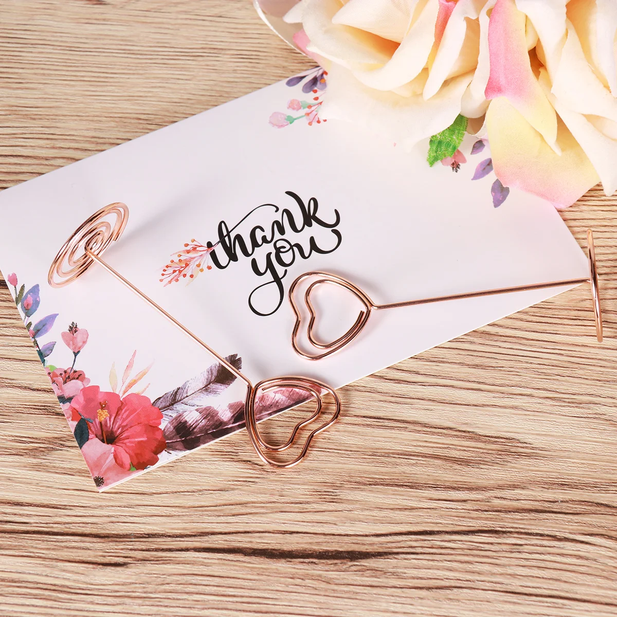 OUNONA 12- шт. розовое золото в форме сердца подставки для фотографий держатели