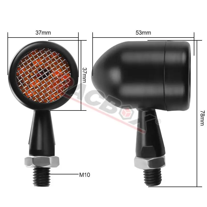 10 мм пуля мотоцикл металлические светодиодные указатели поворота индикатор