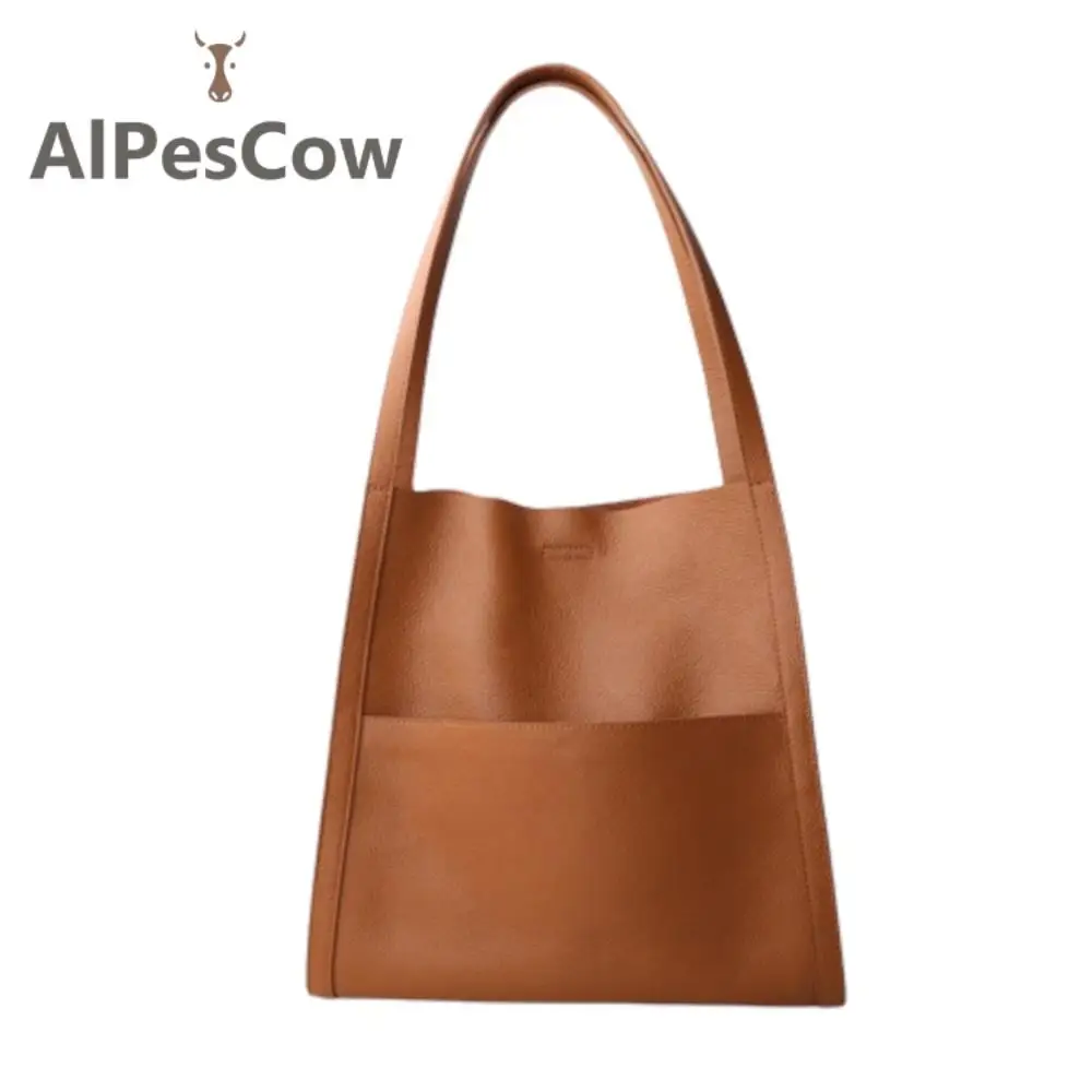 Купи 2022 New Women Bag Female Luxury Shoulder Bags Lady Soft 100% Cowhide Genuine Leather Niche Design Tote Bucket Handbag Sac Femme за 2,104 рублей в магазине AliExpress