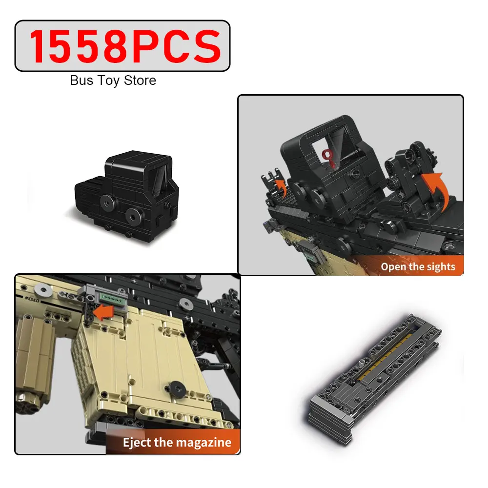 MOC Ww2 военная серия KRISS векторный пистолет модель строительные блоки могут