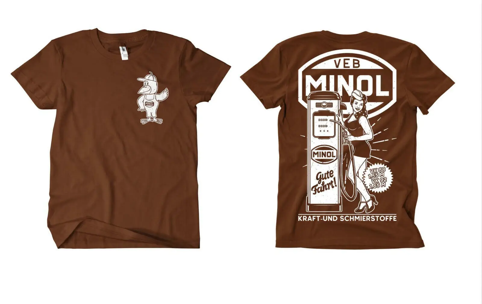 Майка VEB MINOL tank коричневая рекламная футболка FB с изображением Восточной железы в