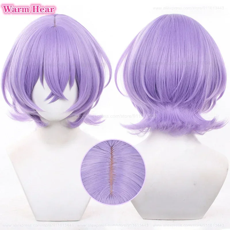 Game ES Hanamura Fuyume Синтетический аниме короткий 35 см фиолетовый косплей парик