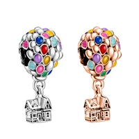 hot air balloon house beads princess castle pendant fit original pan charms bracelet women jewelry girl pulseira accessories diy