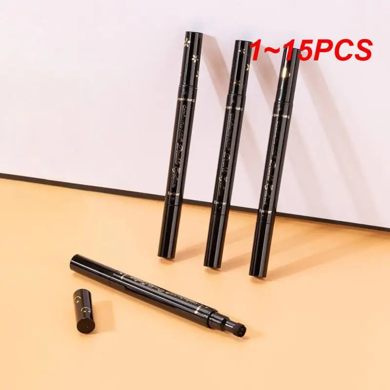 

1~15PCS Double-head Waterproof Liquid Eyeliner Quick Drying Non-blooming Eyeliner Stamp Liner Pen 2 In 1 Lasting Eye Makeup