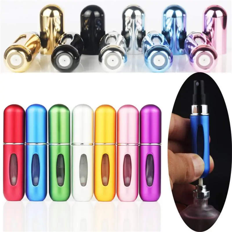 

5ml Perfume Refillable Bottle Atomizer Portable Liquid Container For Cosmetics Traveling Mini Aluminum Spray Alcochol Empty New