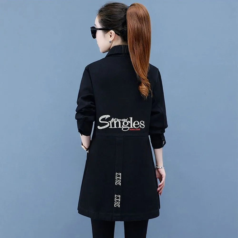 Джинсовая куртка для женщин однотонное весенне-осеннее ковбойское пальто