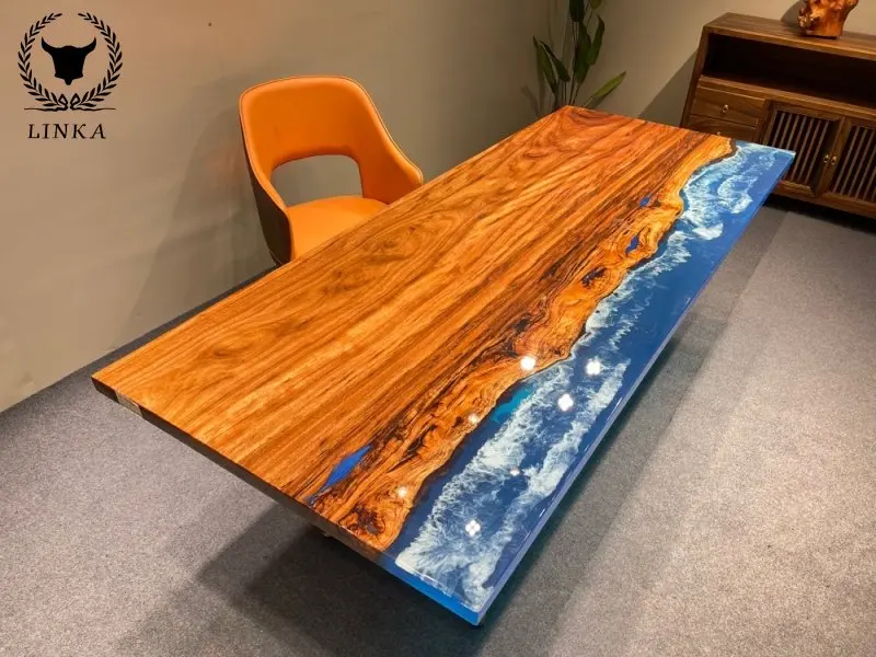 

Сделанный на заказ Высококачественный винтажный журнальный столик из эпоксидной смолы размера массива дерева Gmart, новый дизайн