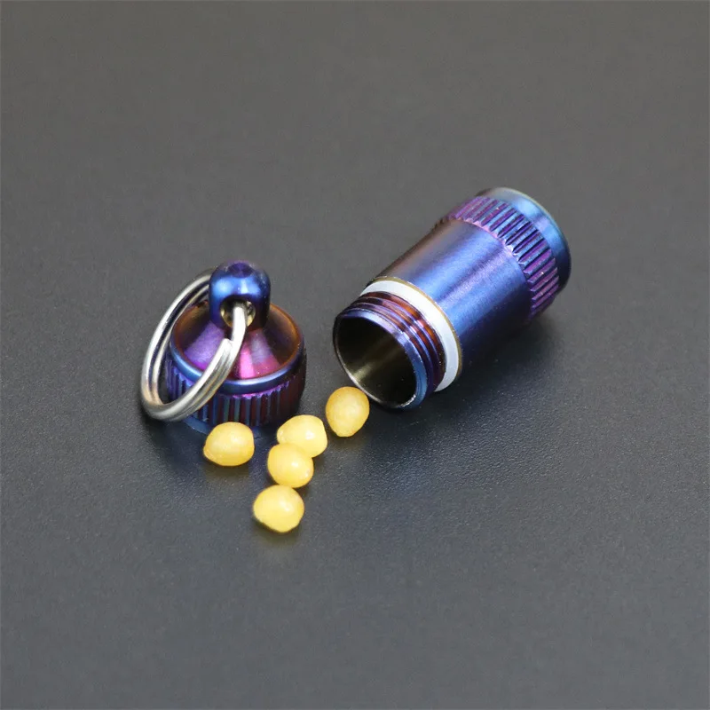 

Pure Titanium Mini Waterproof Storage Pill Box Medicine Outdoor Pill Case Container Capsules Organizer Tablets First Aid Tool