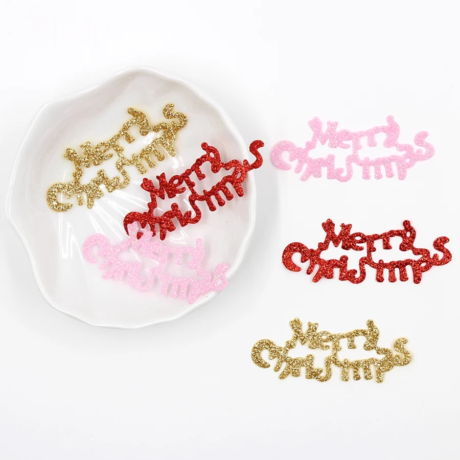 50 шт. блестящие рождественские наклейки на Рождество войлочные подушечки