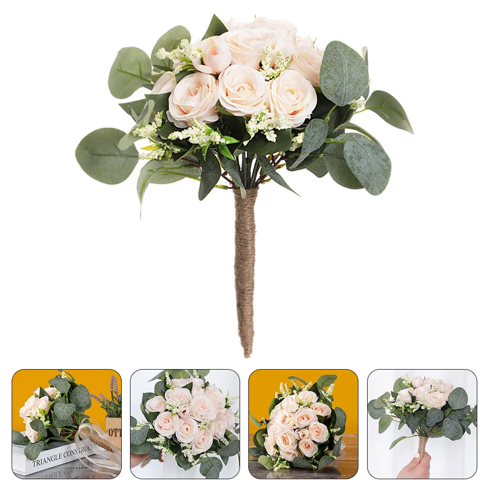 Искусственный букет подружки невесты с цветами в руках свадебные букеты розы для