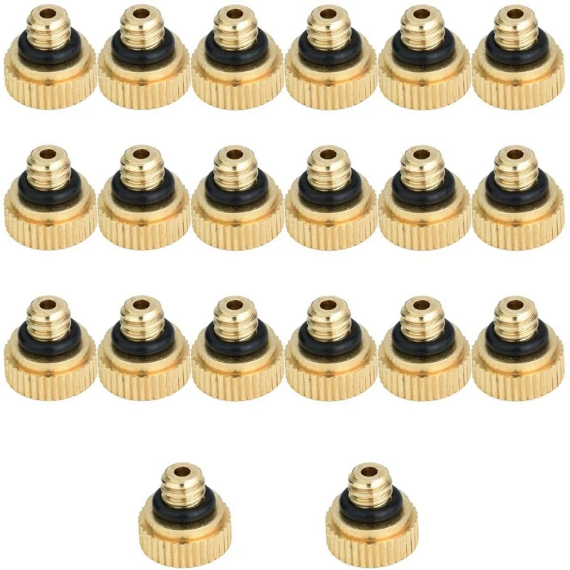 200Pcs Brass Misting Nozzles For Cooling System 0.012 Inch(0.3 Mm) Water Spray Nozzle Sprinklers Misting Cooling