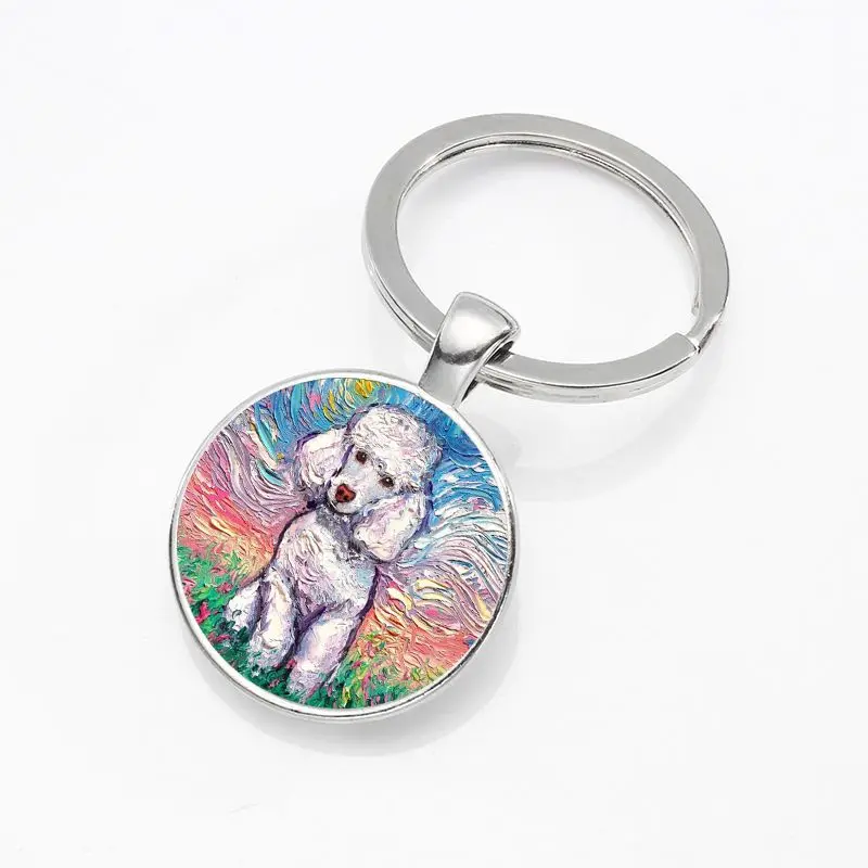 Популярный ключница-подвеска с жемчужным украшением, ретро масляная живопись "Звездная ночь" Ван Гога с питомцем собакой.