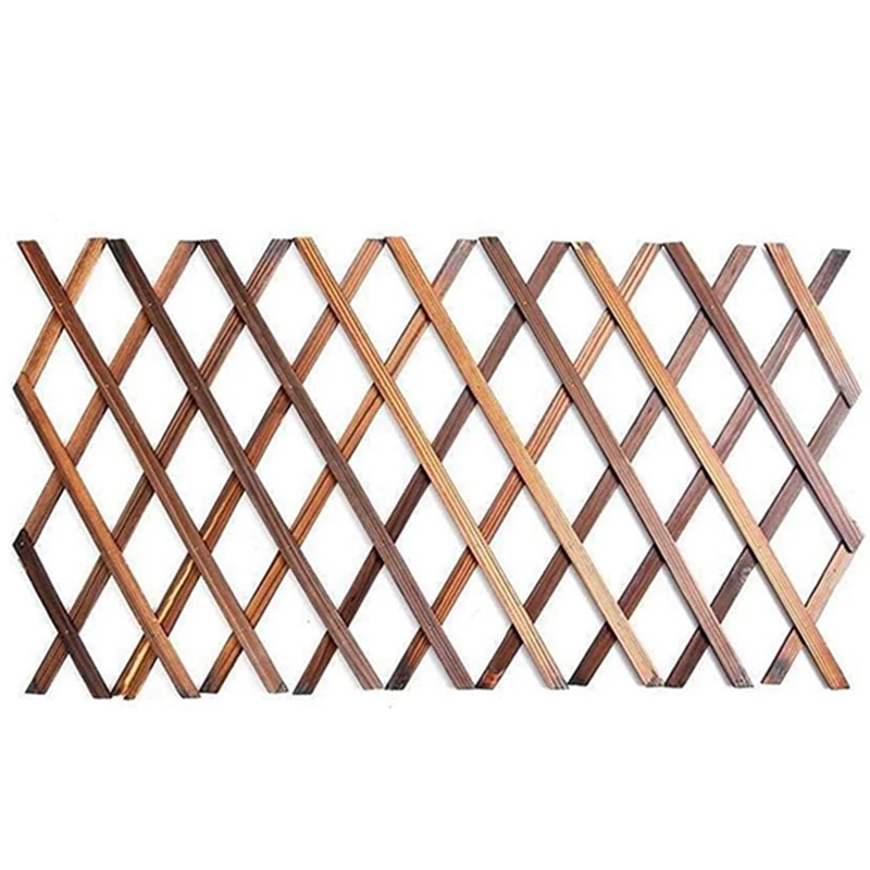 3X Expanding Wooden Garden Wood Pull Mesh Wall Fence Grille For Home Garden Sub Garden Decoration Climbing Frame