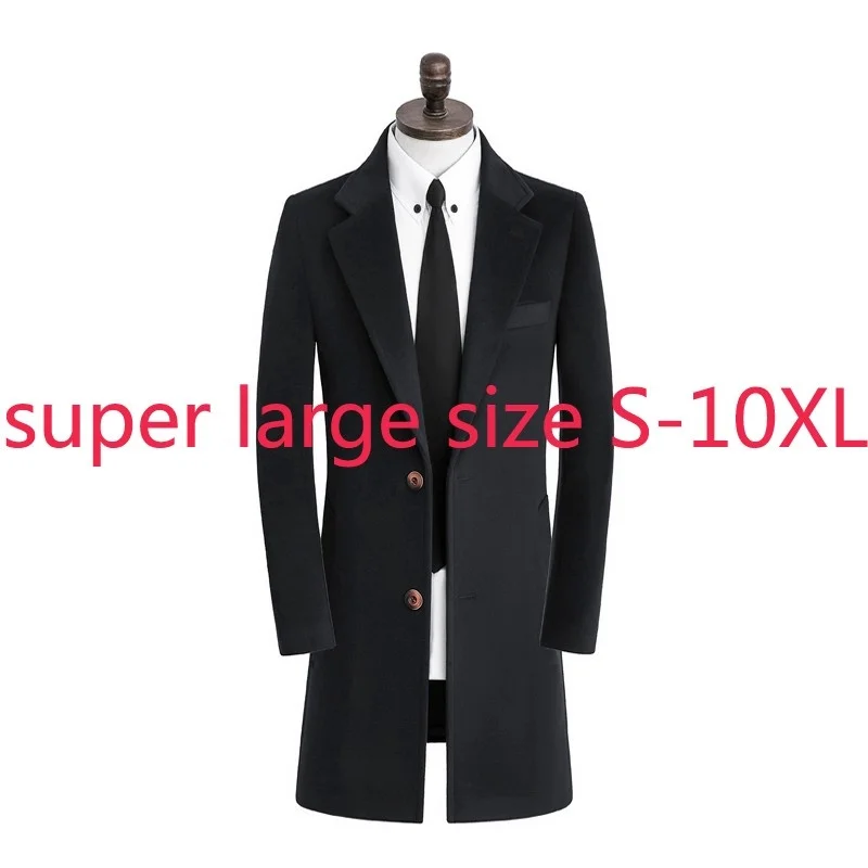 

Face New Arrival Autumn Winter Double Cashmere Woolen Coat Men Long Super Large Casual Single Breasted Thick Plus Size S-9XL10XL