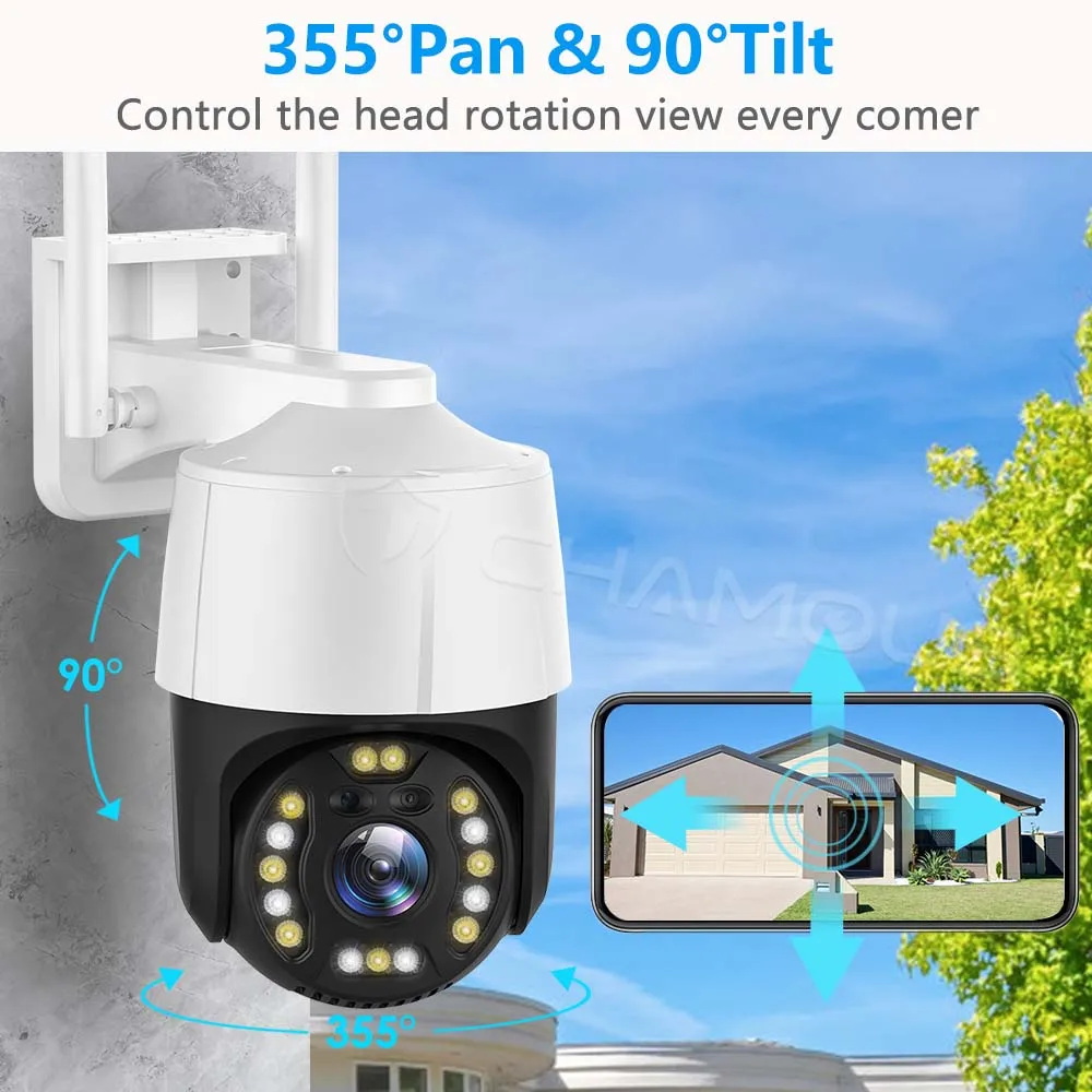 4K 8MP WiFi IP-камера Наружная 5-кратный оптический зум PTZ-камера безопасности