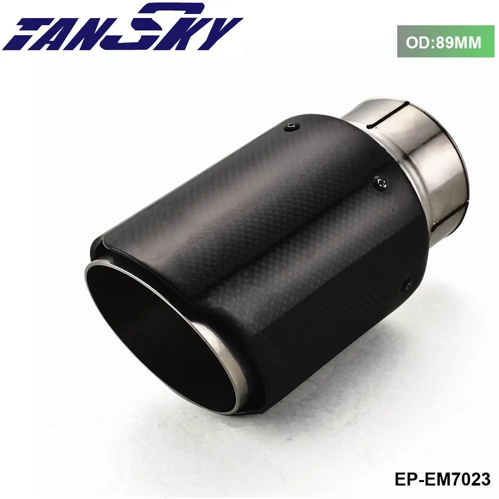 

1Pcs ID 2.5'' 63mm OD:89MM Carbon Fiber Exhaust Muffler Pipe Tip Fr Universal Auto Car EP-EM7023-89