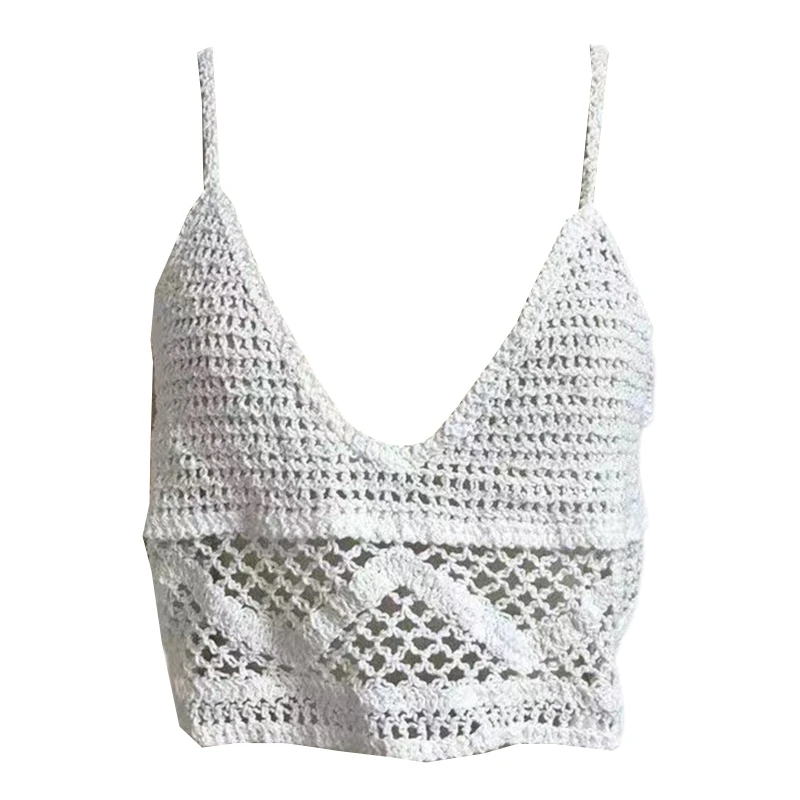 

Женский трикотажный топ в полоску, кружевной топ без рукавов с V-образным вырезом, Свободный Топ в Корейском стиле на весну и лето