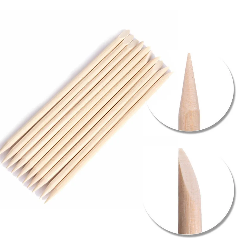 Nail Cuticle Pusher Orange Wood Sticks Nail Manicures Remover Wooden Design Nail Gel Polish Drawing Stick for Nail Art Tools