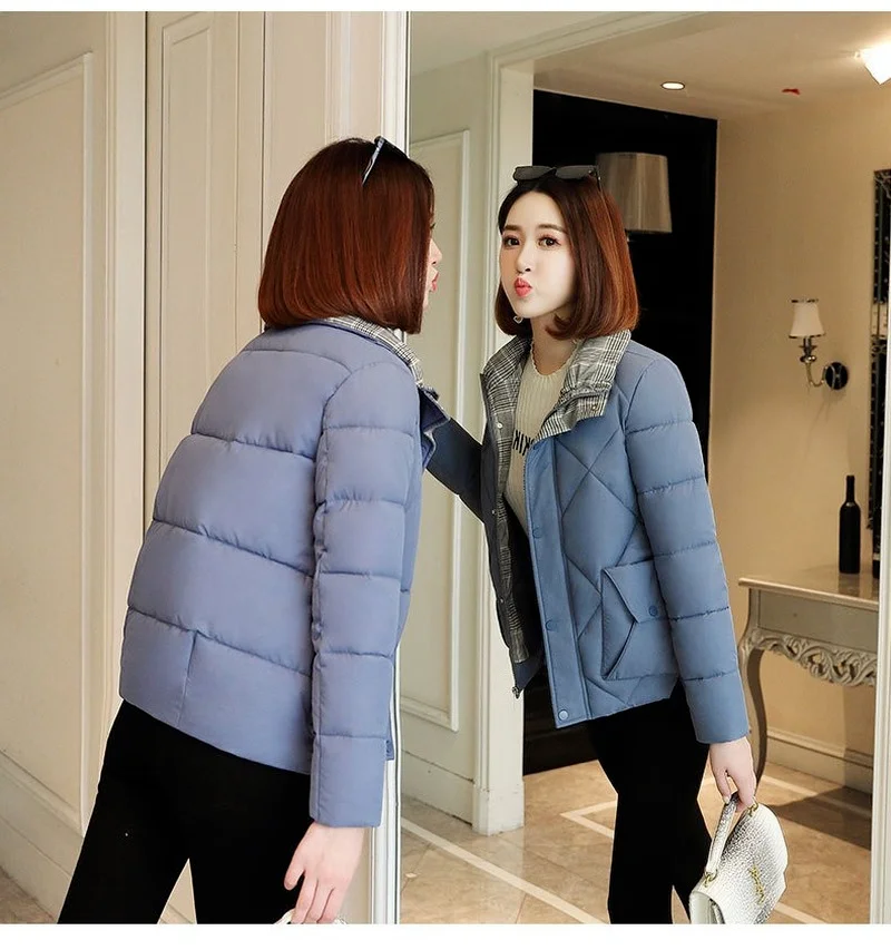 Women Office Lady Fashion Warm Down Coats Autumn Winter Simple Solid Colors Big Pocket Parkas New Korean Chic Casual Outwears