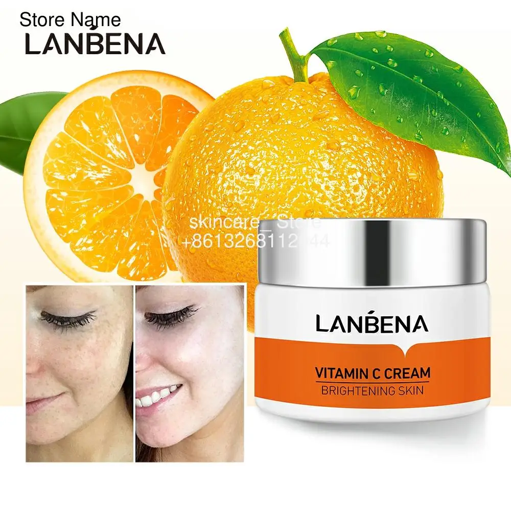 

LANBENA Vitamin C Face Cream Improve Fine Lines Dull Skin Whitening Moisturizing Nourish Anti Aging Refreshing Not Greasy 50g