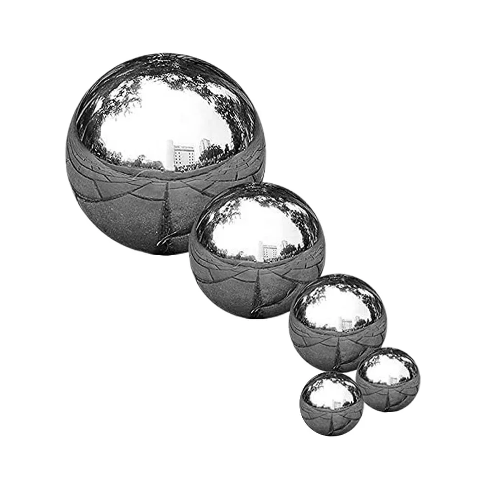 

5 Pcs Garden Reflector Hollow Stainless Steel Ball Decors Reflective Mirror Polishing Outdoor Decorative Surface Balls